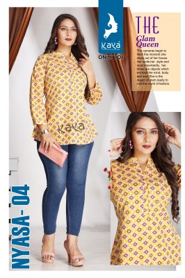 Nyasa by Kaya cotton printed super quality womens short top catalogue at low rate western wear catalogs