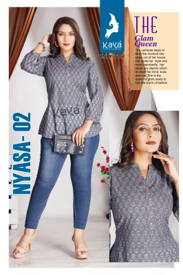 Nyasa by Kaya cotton printed super quality womens short top catalogue at low rate western wear catalogs