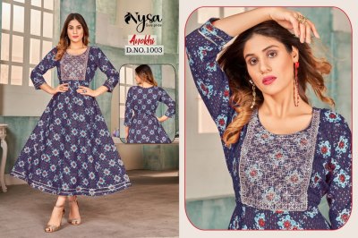 Nysa by Anokhi Anarkali with  Embroidery Neck Gown style kurti catalogue  kurtis catalogs
