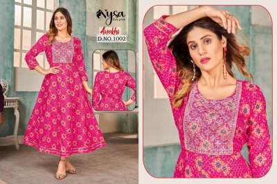 Nysa by Anokhi Anarkali with  Embroidery Neck Gown style kurti catalogue  kurtis catalogs