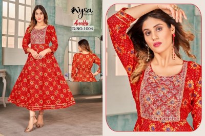 Nysa by Anokhi Anarkali with  Embroidery Neck Gown style kurti catalogue  kurtis catalogs