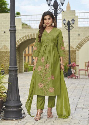 OSSM Festive Stories Vol 05 Roman Silk Heavy Embroidery with Flair, Premium Viscose Roman Silk, Kurti with Inner, Chanderi Jacquard Dupatta Wholesale kurtis catalogs