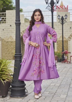 OSSM Festive Stories Vol 05 Roman Silk Heavy Embroidery with Flair, Premium Viscose Roman Silk, Kurti with Inner, Chanderi Jacquard Dupatta Wholesale kurtis catalogs