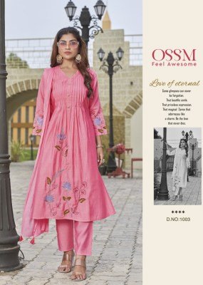 OSSM Festive Stories Vol 05 Roman Silk Heavy Embroidery with Flair, Premium Viscose Roman Silk, Kurti with Inner, Chanderi Jacquard Dupatta Wholesale kurtis catalogs