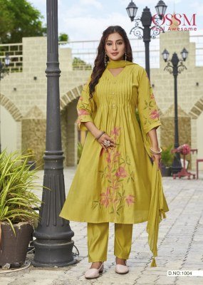 OSSM Festive Stories Vol 05 Roman Silk Heavy Embroidery with Flair, Premium Viscose Roman Silk, Kurti with Inner, Chanderi Jacquard Dupatta Wholesale kurtis catalogs