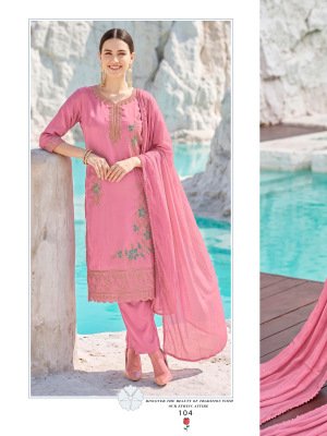 OSSM GULNAAZ Festive 3-Piece Viscose Roman Glass Embroidery Suit with Dupatta kurti pant with dupatta Catalogs
