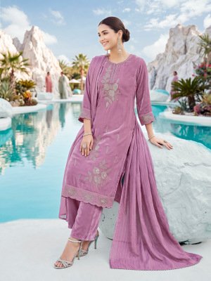 OSSM GULNAAZ Festive 3-Piece Viscose Roman Glass Embroidery Suit with Dupatta kurti pant with dupatta Catalogs