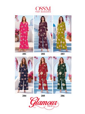 OSSM Glamour Vol. 02 Rayon Discharge Print Fancy Co-Ord Set co ord set catalogs