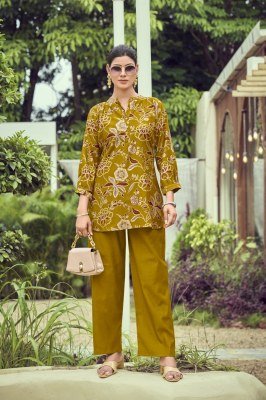 OSSM Honey Ethnic Festival Co Ord Set Vetican Print Top And Viscose Vetican Silk Bottom Wholesale  co ord set catalogs