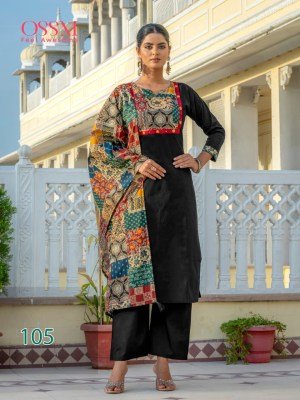 OSSM Mahek Premium Cotton Dhabu Kurti Pant Dupatta Set kurti pant with dupatta Catalogs