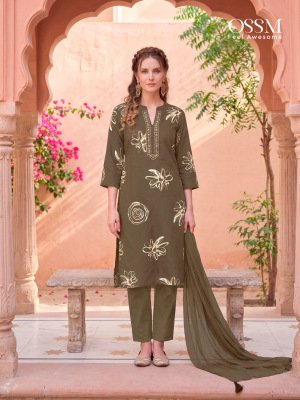 OSSM Mahima Vol-02 Rayon Embroidered Kurti Pant Set kurtis catalogs