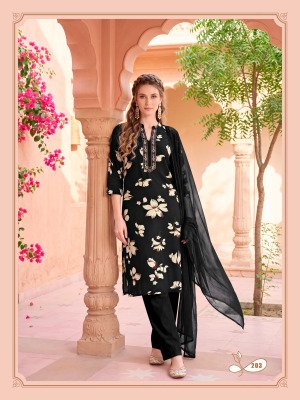 OSSM Mahima Vol-02 Rayon Embroidered Kurti Pant Set kurtis catalogs