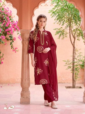 OSSM Mahima Vol-02 Rayon Embroidered Kurti Pant Set kurtis catalogs