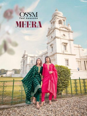 OSSM Meera Pure Viscos Russian Dola Silk Embroidered Suit Bottom Set with Chanderi Jacquard Dupatta Wholesale kurtis catalogs