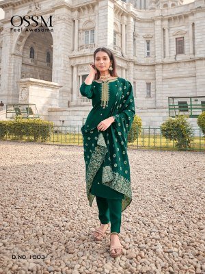 OSSM Meera Pure Viscos Russian Dola Silk Embroidered Suit Bottom Set with Chanderi Jacquard Dupatta Wholesale kurtis catalogs