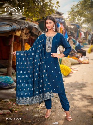 OSSM Meera Pure Viscos Russian Dola Silk Embroidered Suit Bottom Set with Chanderi Jacquard Dupatta Wholesale kurtis catalogs