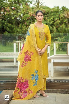 OSSM Meher Festive Collection Heavy Embroidered Pure Viscose Roman Silk Suit with Pant Pocket And Digital Chanderi Jacquard Dupatta Wholesale  kurtis catalogs