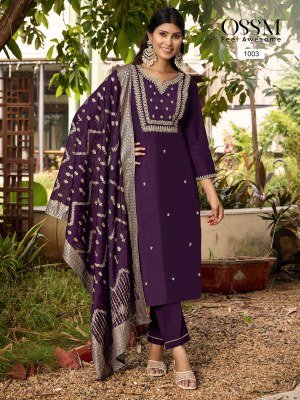 OSSM Monalisa Vol 05 Fancy Fabric  Premium Roman Silk with Heavy Embroidery And Stylish Pocket  Chanderi Jacquard Dupatta Wholesale kurtis catalogs