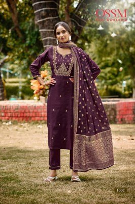 OSSM Monalisa Vol 06 Premium Viscos Roman Silk Suit with Heavy Embroidery And Chanderi Jacquard Dupatta Wholesale kurtis catalogs
