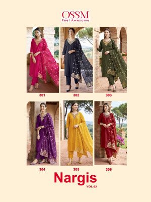 OSSM NARGIS Vol-03  3-Piece Suit Set with Pant Pocket kurti pant with dupatta Catalogs