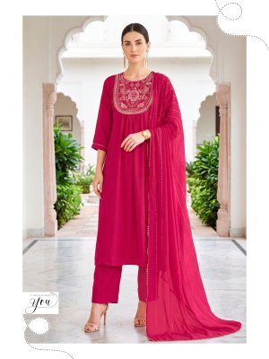 OSSM NOOR Vol-02 Fancy 3-Piece Mal Chanderi Embroidery Suit Set kurti pant with dupatta Catalogs