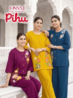 OSSM PIHU Cord Set with Embroidery Work 
