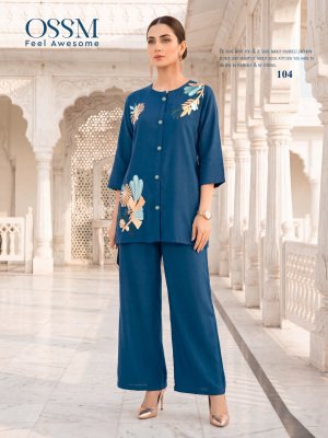 OSSM PIHU Cord Set with Embroidery Work co ord set catalogs