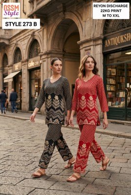 OSSM Rayon Discharge Print Combo Set Collection ( co ord set catalogs