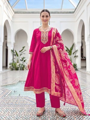 OSSM Resham Vol-03 Anarkali 3-Piece Viscose Roman Silk Set fancy Anarkali suit catalogs