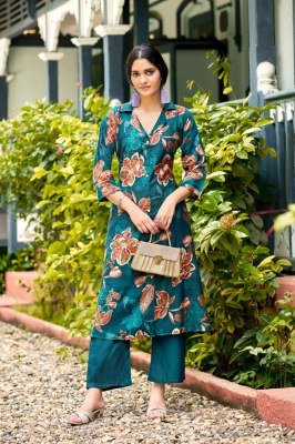 OSSM Rosy Vol 02 A Line Kurti Pant Vatican Discharge Print Top with Viscose Vatican Silk Bottom Wholesale kurtis catalogs