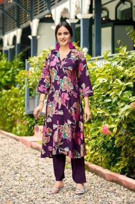 OSSM Rosy Vol 02 A Line Kurti Pant Vatican Discharge Print Top with Viscose Vatican Silk Bottom Wholesale kurtis catalogs