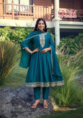 OSSM Shayra Festive Vichitra Silk Ethnic Set  Heavy Embroidery Design  Astar And Embroidered Dupatta Wholesale kurtis catalogs