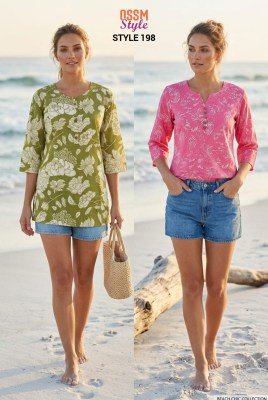OSSM Style 198 Cotton Print 60  60 Short Tops Collection kurtis catalogs