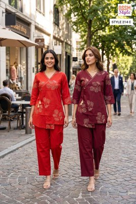 OSSM Style 214 Cotton Print Kurti Pant Set kurtis catalogs