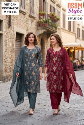 OSSM Style Combo Set Vetican Discharge Print Ethnic Wear Size wise Combo Set