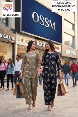 OSSM Style No. 280 Rayon Discharge Print 22Kg Kurti Collection Size wise Combo Set
