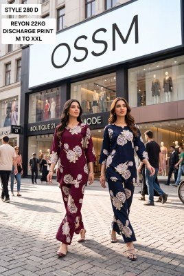 OSSM Style No. 280 Rayon Discharge Print 22Kg Kurti Collection Size wise Combo Set