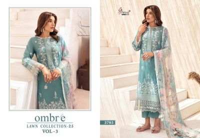 Ombre lawn vol 3 by Shree Fab Pure Cotton Embroidered dress material catalogue at low rate dress material catalogs