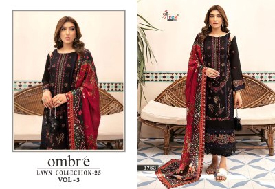 Ombre lawn vol 3 by Shree Fab Pure Cotton Embroidered dress material catalogue at low rate dress material catalogs