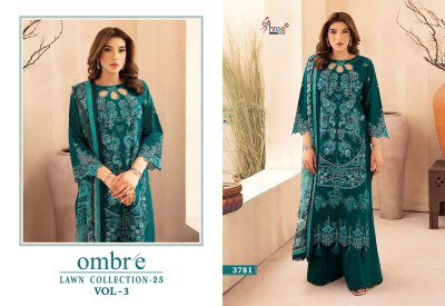 Ombre lawn vol 3 by Shree Fab Pure Cotton Embroidered dress material catalogue at low rate dress material catalogs