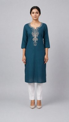 One Piece Cotton 60/60 Coding Embroidery Kurti with Pocket  wholesale catalogs