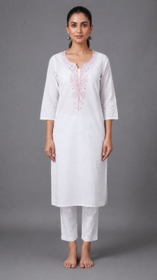 One Piece Cotton 60/60 Coding Embroidery Kurti with Pocket  Size wise Combo Set