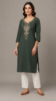 One Piece Cotton 60/60 Coding Embroidery Kurti with Pocket  Size wise Combo Set