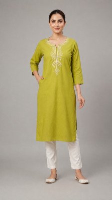 One Piece Cotton 60/60 Coding Embroidery Kurti with Pocket  Size wise Combo Set