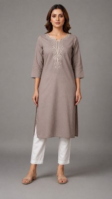 One Piece Cotton 60/60 Coding Embroidery Kurti with Pocket  Size wise Combo Set