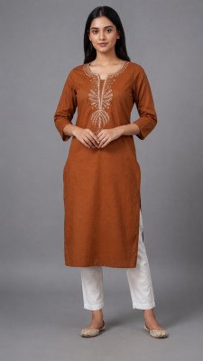 One Piece Cotton 60/60 Coding Embroidery Kurti with Pocket  Size wise Combo Set