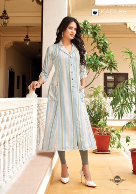 Oraa by Kadlee Hevy reyon thread handwork fancy kurti catalogue at affordable rate kurtis catalogs