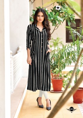 Oraa by Kadlee Hevy reyon thread handwork fancy kurti catalogue at affordable rate kurtis catalogs