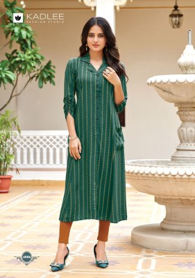 Oraa by Kadlee Hevy reyon thread handwork fancy kurti catalogue at affordable rate kurtis catalogs