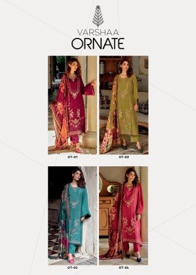 Ornate by Varshaa maslin embroidered fancy unstitched dress material catalogue at low rate  salwar kameez catalogs